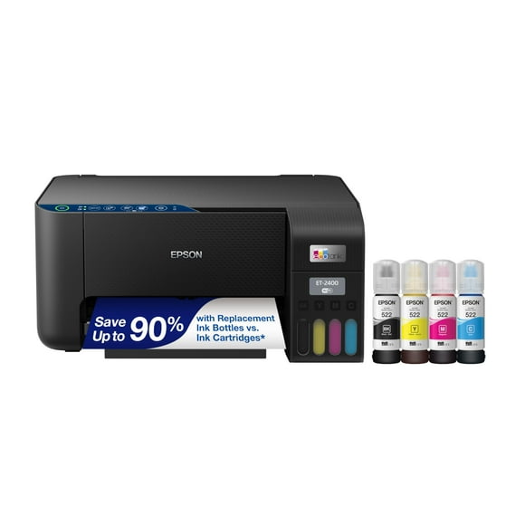 Epson EcoTank ET-2400 Wireless Colour All-in-One Cartridge-Free Supertank Printer with Scan and Copy – Easy, Everyday Home Printing (Renewed)