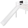 thumbnail image 4 of Tcbosik Twin Size Loft Bed with Slide and Ladder, Wood Low Loft Bed Frame with Chalkboard and Guardrai, White, 4 of 8