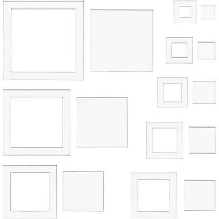 16 Sizes Square Quilting Template Acrylic Intricate Sewing Machine Ruler Transparent Pressure Plate Router Template for DIY Hand Patchwork Cutting Craft 6mm Thick Clear