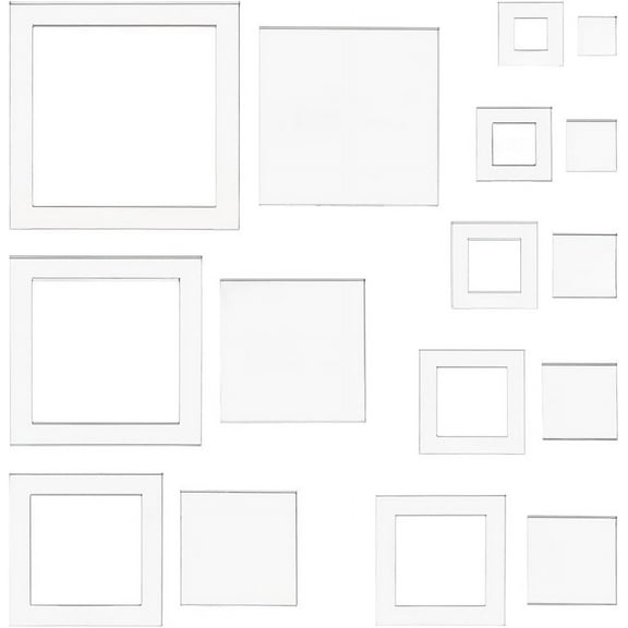 16 Sizes Square Quilting Template Acrylic Intricate Sewing Machine Ruler Transparent Pressure Plate Router Template for DIY Hand Patchwork Cutting Craft 6mm Thick for DIY