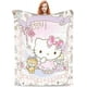 thumbnail image 4 of Manta personalizada con estampado de Hello Kitty, venta al por mayor, manta polar gruesa y cálida, decoración para sofá y hogar, tiro de franela, 4 of 4