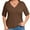 A6-Brown, variant on Women's Plus Shirts Henley Elbow Sleeve Top Casual Ribbed Curved Tops Army Green 2X Layered Knit Fitted Effortless Style Top