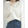 thumbnail image 6 of Women's Cardigan Womens Basic Crew Neck Long Sleeve Button Down Cardigan, 6 of 6