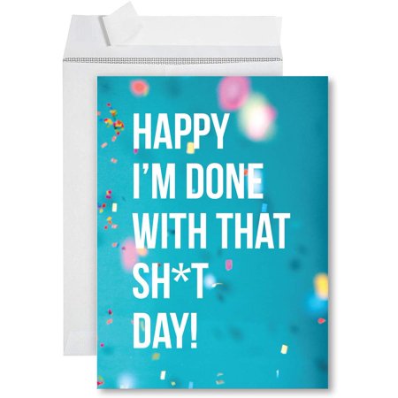 Koyal Wholesale Funny Jumbo Retirement Card With Envelope 8.5 x 11 inch, Farewell Office, Done With That Shit Day