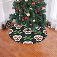 thumbnail image 2 of FMSHPON Skulls Flowers Xmas Christmas Tree Skirt Stand Mat for Holiday Party Decoration Indoor Outdoor 48 inches, 2 of 3