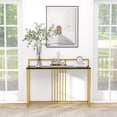 thumbnail image 4 of Costway 47" Long Entryway Table with Baffle Home Golden Metal Frame Foyer Table Faux Marble Black, 4 of 10