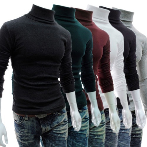 roll neck t shirt mens