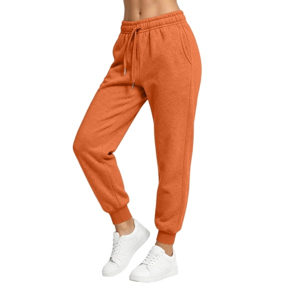 Resicozy Baggy Sweatpants Women 2026 Hight Waisted Drawstring Fall Pants Ladies Lounge Joggers Pockets Saffron S
