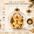 thumbnail image 2 of Glowing Christmas Story Ornament, 3.15in Light-Up Mini Holiday Scene with Warm LED Light, Festive Keepsake Gift for Home Christmas Party Tree Mantel Holiday Decoration, E, 2 of 7