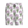 thumbnail image 4 of Wukai Tulips Flowers Men’s Short Pajama Pants With Pockets Soft Sleep Pj Shorts for Men-Small, 4 of 6