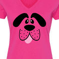 thumbnail image 4 of Inktastic Cute Dog Face Women's V-Neck T-Shirt, 4 of 5