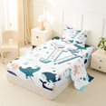 thumbnail image 2 of jejeloiu Cute Starfish Initial V Twin Sheet Sets For Kids,Ocean Animal Monogram Art Bedding For Boys,3pcs, 2 of 6