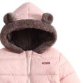 thumbnail image 4 of THDHVS Winter Coats for Girls,Toddler Unisex Thick Fleece Lined Puffer Jacket Hooded Full Zip Mid Length Winter Coat,Girls Hoodies Pink 2-3 Years, 4 of 5