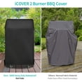 thumbnail image 3 of Grill Cover 30 Inch, iCover 600D Heavy Duty Waterproof Gas Vertical Electric Smoker Cover, For Most Two Burner BBQ Grill, Pellet Smokers 5, 5.5, 7.0, 3 of 6