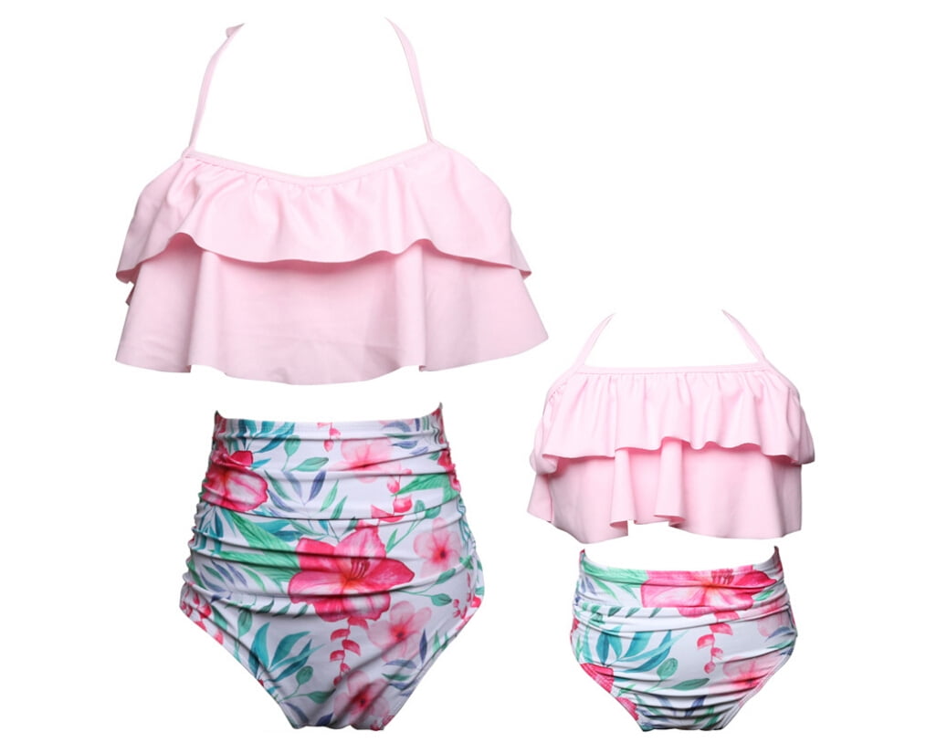 Baby Girls Bikini Swimsuit Set Family Matching Mother Girl