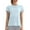 Light Blue, variant on Women's Loose Fit Back Cutout T-Shirt - Round Neck, Short Sleeve, Polyester for Yoga/Sports (S-XL Sizes)