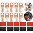 thumbnail image 6 of 20PCS 1/0 AWG Gauge Copper Lugs W/ BLACK & RED Heat Shrink Ring Terminals Wire, 6 of 12