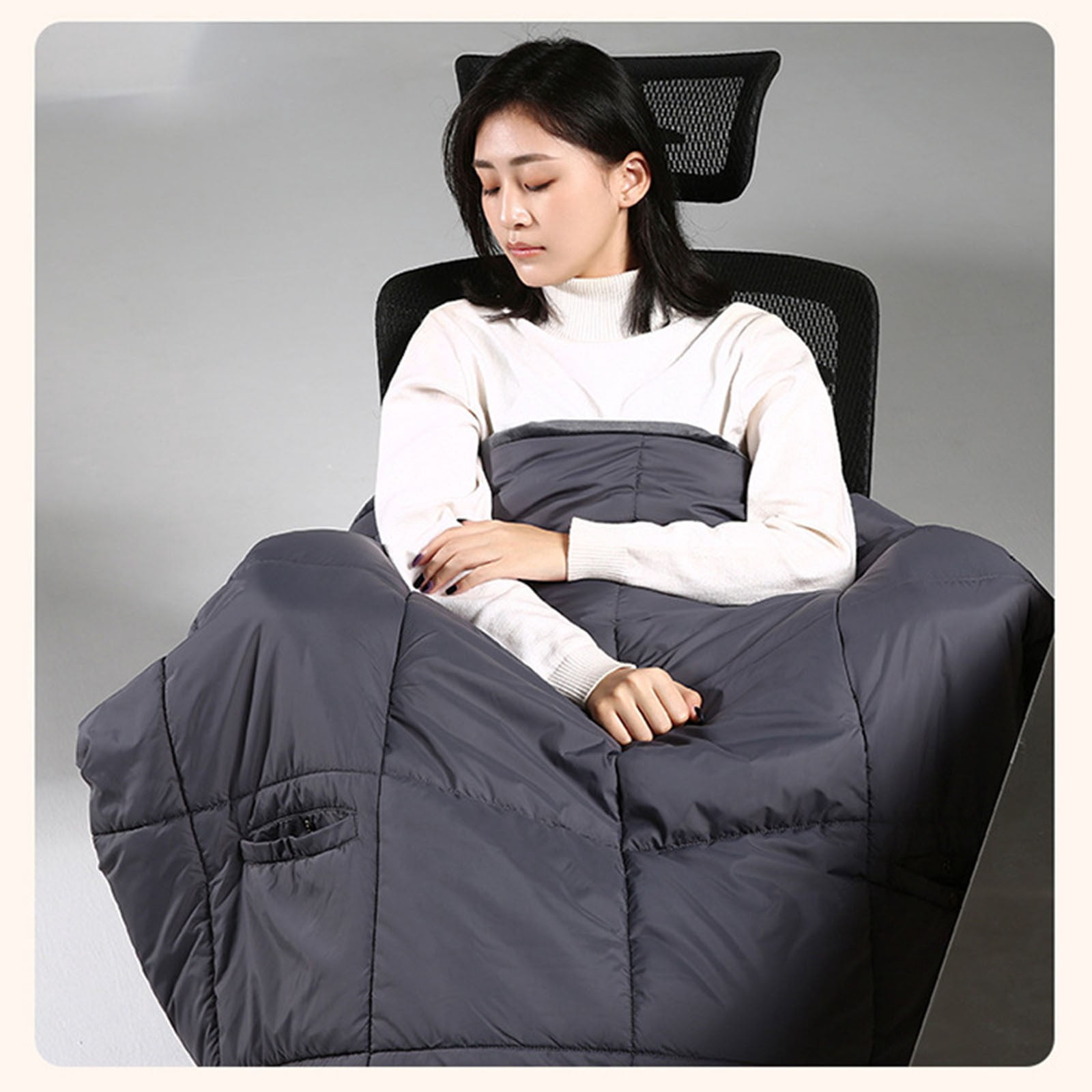 Taqqpue Wearable Heated Blanket Heating Shawl Portable Wireless Cordless Heated Blankets for Outdoors Wearing Cover Dual-purpose Cotton-padded Heating Shawl Warm-up Household Thermal Clothing