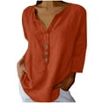 thumbnail image 5 of ZyeKqe Womens Summer 3/4 Sleeve Shirts Solid V Neck Blouses Lightweight Casual Comfy Tunic Tops, 5 of 7