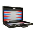 thumbnail image 3 of Silverman & Co. 16-inch Premium Backgammon Set - Medium - Scarlet Red/Patriot Blue Points, 3 of 13