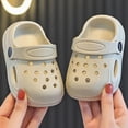 thumbnail image 5 of KPOPLK Toddler Clogs Boys Girls Ganden Shoes Little Kids Slip on Slides Sandals Children Summer Beach Pool Water Shower Slippers Size 10,Khaki, 5 of 9