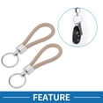 thumbnail image 2 of Llavero para Automóvil Unique Bargains, Llavero Universal con Anillo para Llaves de Fob para Casa, Cuero, Aleación de Zinc, Beige, 2 Pcs, 2 of 6