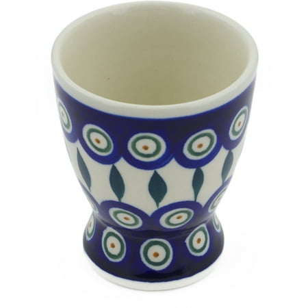- Polish Pottery 5 oz Goblet (Peacock Leaves Theme) Hand Painted in Boleslawiec, Poland + Certificate of Authenticity