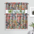 thumbnail image 2 of Vintage Country Curtains 36 Inch - 3 Panel Rustic Bloom Set with Bohemian Wildflowers, Rod Pocket Kitchen Window Drapes for Farmhouse Style, 2 of 6
