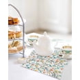 thumbnail image 4 of Teal Orange Eucalyptus Kitchen Dish Towels for Drying Dishes Set of 3, Weeping Botanical Leaves Waffle Weave Microfiber Hand Tea Bathroom Towels Quick Dry & Absorbent Towel 12x12, 4 of 7