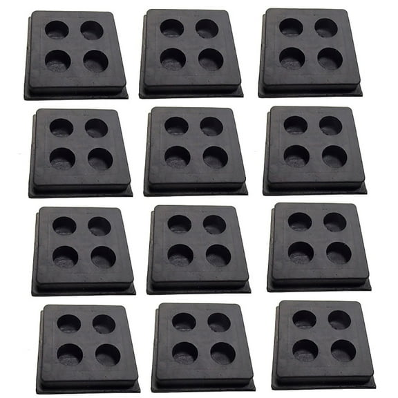 RAParts (12) Anti-Vibration Pads - Heavy Duty All Rubber Isolation Pads - 2" x 2" x 3/4"