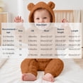 thumbnail image 3 of Annhoo Infant Girls Boys Hooded Jumpsuits Winter Fleece Zip Up Long Sleeve Rompers with Cute Ears Newborn Homewear, 3 of 9