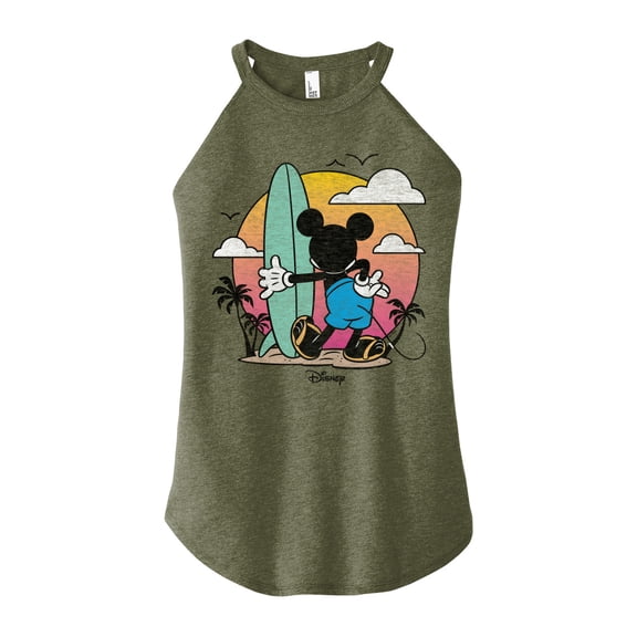 Disney - Mickey & Friends - Surf & Sun - Retro Style - Juniors High Neck Tank Top