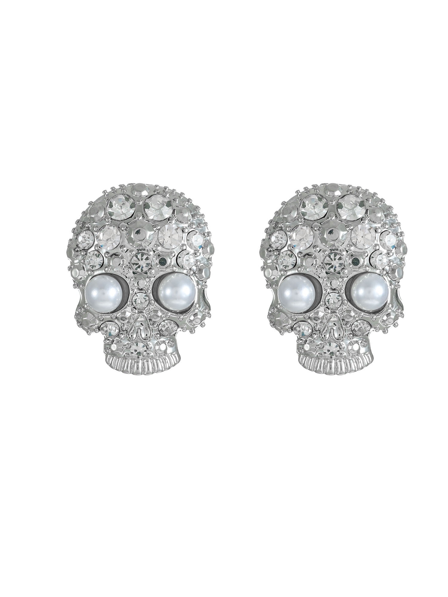 Way to Celebrate Skull Embellished Halloween Earrings, 1 Pair