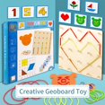 thumbnail image 3 of Wooden Geoboard Mathematical Manipulative Material 5x5 Array Geo Board with Elastic Bands Pattern Cards Threading Board Graphical Montessori Education Learning Toy Gift for Students Child, 3 of 7