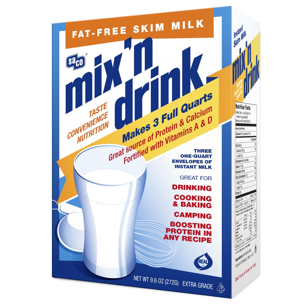 Saco Real Skim Milk Mix N Drink, 9.6 oz