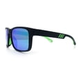 thumbnail image 6 of Polarized Color Mirror Light Weight Rectangle Sport Plastic Sunglasses Black Green - Green Mirror, 6 of 8