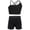 Black, variant on Kids Girls 2 Pieces Dance Outfit Spaghetti Straps Crop Top with Shorts Set Sports Workout Black 10