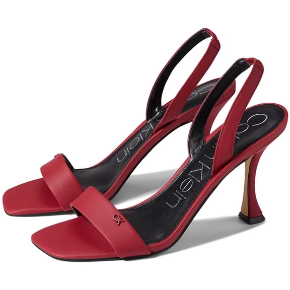 Calvin Klein Womens Byrona Heeled Sandal 8.5 Cherry Red