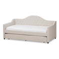 thumbnail image 1 of Baxton Studio Perry Fabric Daybed with Trundle in Light Beige, 1 of 12