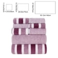 thumbnail image 4 of 8 Piece Bath Towel Set, Super Absorbent and Quick Dry Velvet Towels with Hanging Loop, Soft Stripe Washcloth and Hand Towel Set for Bathroom, Spa, Guest, Blue, 4 of 8