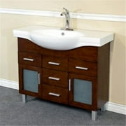 Bellaterra Home 39.8 in Single sink vanity-wood-walnut-4 drawers