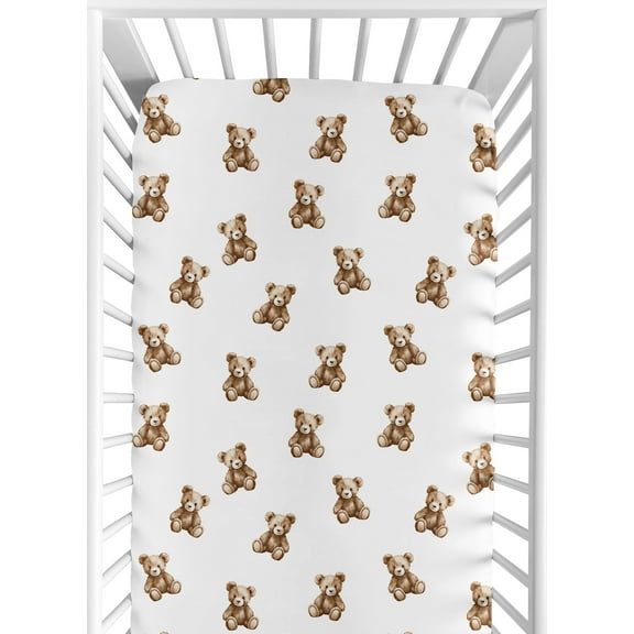 Sweet Jojo Designs Boho Teddy Bear Boy, Girl, Unisex/Gender Neutral Fitted Crib Sheet