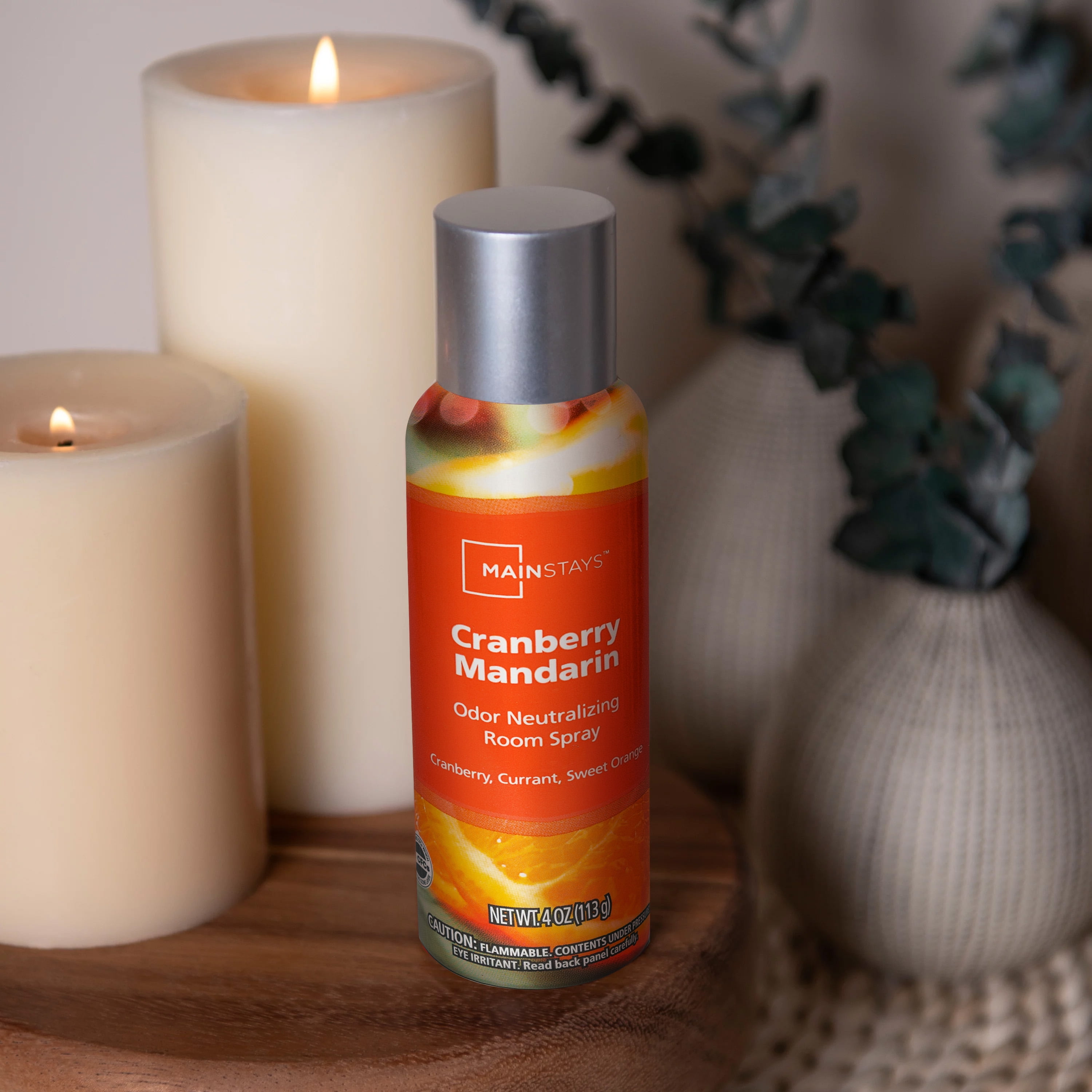(4 pack) Mainstays Room Spray, Cranberry Mandarin, 4 oz.