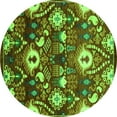 thumbnail image 1 of Ahgly Company Indoor Round Oriental Green Industrial Area Rugs, 5' Round, 1 of 4