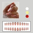 thumbnail image 2 of JROCHE 24Pcs Press on Nail Almond Glues on Nail French Fake Nail Designs False Nail Artificial Nail Gifts for Women Girls, 2 of 8