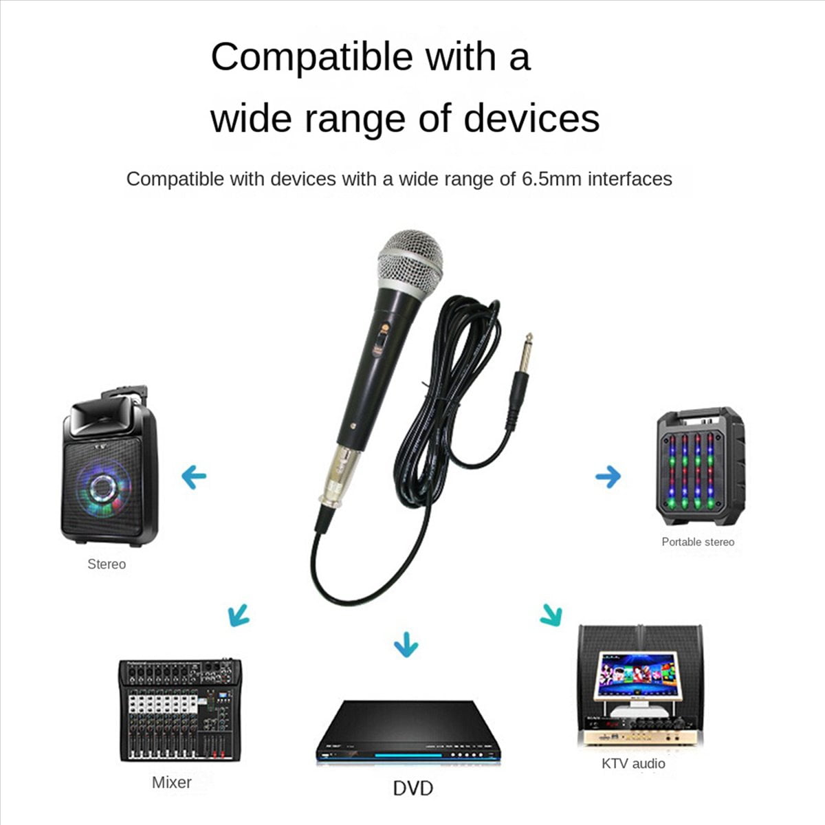 3X Handheld Professional Wired Dynamic Microphone Clear Voice Mic for Karaoke Vocal Music Performance