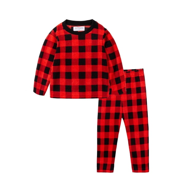 Mudkingdom-Conjunto de pijamas para niños y niñas, ropa de dormir de manga larga de lana para Halloween, Navidad