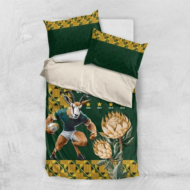 Ensemble de Literie Histoire du Rugby en Afrique du Sud Champions du Monde Springboks Make History