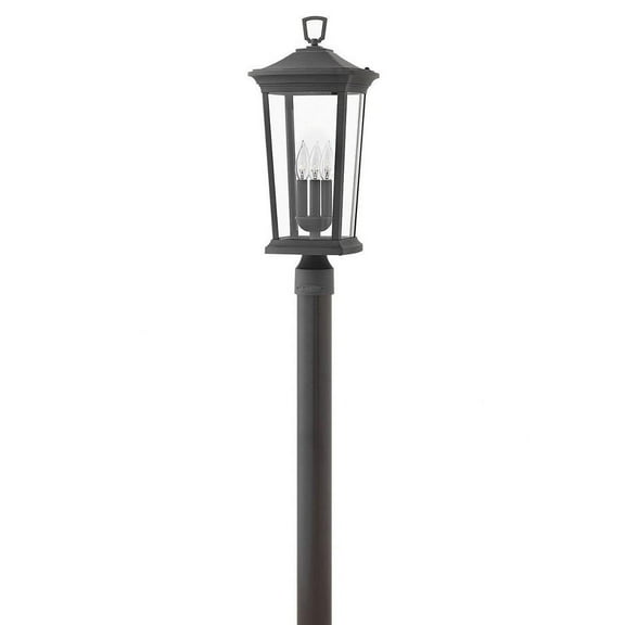 3 Light Large Outdoor Low Voltage Post Top or Pier Mount Lantern in Traditional Style 10 inches Wide By 22.75 inches High-Museum Black Finish-E26