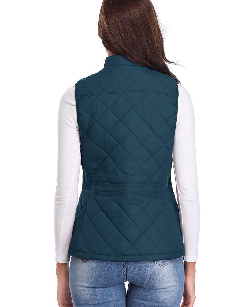 Fuinloth Women Quilted Vest, Stand 